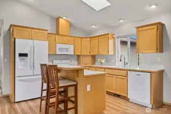 Another view of the kitchen layout.