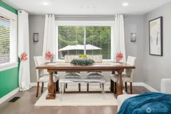 Entertaining is a breeze with this dining area with a view of your fabulous yard.