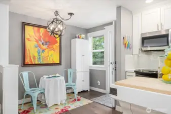 The perfect breakfast nook for morning coffee or a quick snack.