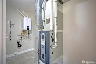 Spacious mechanical room.