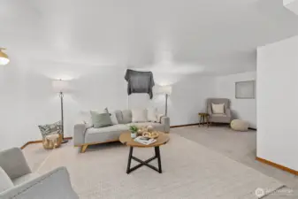 Living space in the downstairs area.