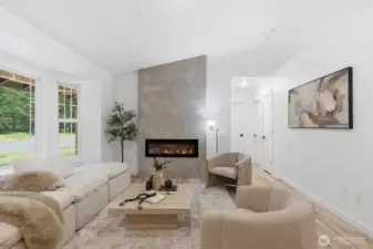 The electric fireplace is definitely the centerpiece!