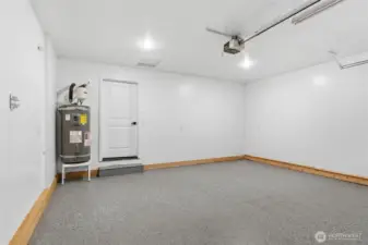 Fresh paint and an epoxy floor.