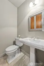 Powder Room with Linen Closet.