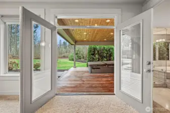 What a Way to Start Your Day! French Doors Lead onto Private Covered Deck with Large Swim Spa!