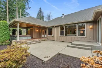 Patio Extends from the Side of the Home and Around!