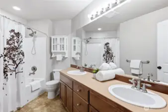 Upper floor hall bathroom.