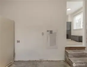 Washer and Dryer hook up in the garage!