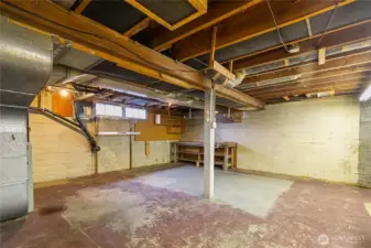 Many wood projects were produced in this basement shop...