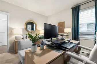 main level bedroom being used as an office