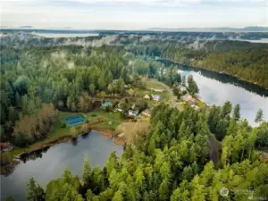 Aerial view of Anderson Island.