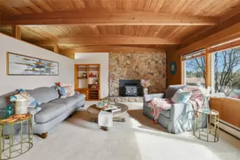 Living room with views to bay