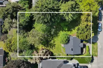 One of the largest lots left in the area. 75x102. Fully fenced and very private. Primary home sits ideally to the far left of the property possibly making way for a DADU driveway on the right side. Parking cut out right in front of home.