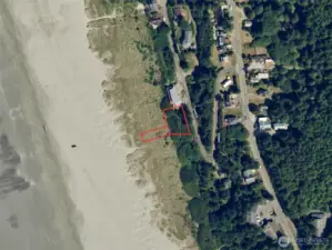 Overhead view with approximate boundaries in red.