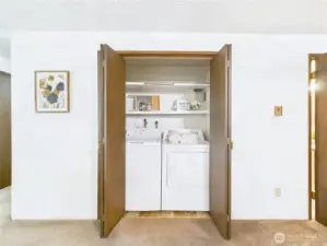 The washer and dryer are centrally located which makes doing laundry easy.