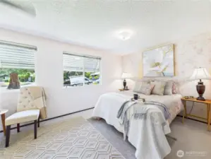 The primary bedroom was once two bedrooms so it now provides you with that extra luxury of space that a retreat should have.