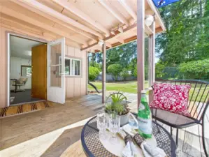 Enjoy a lemonade on the covered back deck on a hot summer's day or take advantage of outdoor living when the liquid sunshine is prevalent.