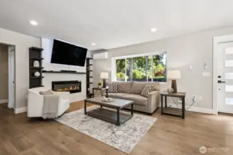 Large, attached TV stays PLUS 3 others in the house!