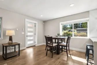 Dining space PLUS breakfast bar seating