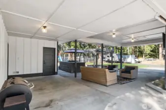 900 Sq Ft Carport with RV Power includes covered patio space