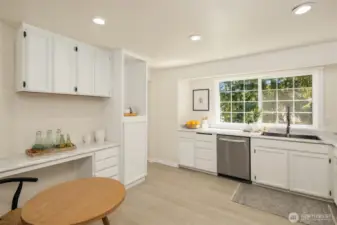 Beautiful new floors in the kitchen.