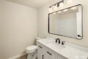 Downstairs hall bathroom has been updated.