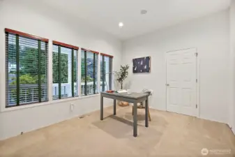 Office overlooking front yard.