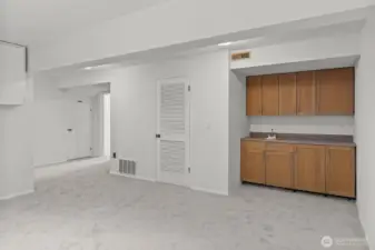 Media room with wet bar