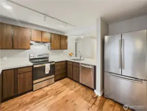 Upgraded stainless appliances.