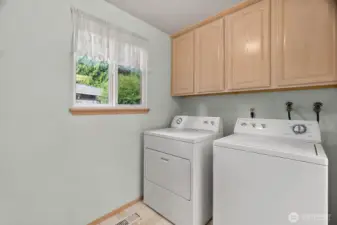 Laundry room with room for additional shelving/cabinets