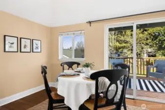 Dining Space off Kitchen with Vaulted Ceiling