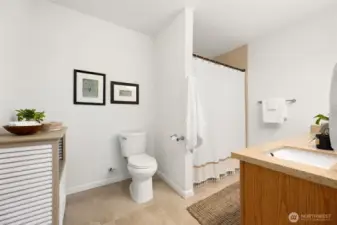 Expansive Main Bathroom with Tub and Shower
