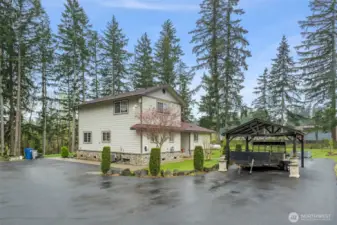 Lots of parking and Covered Equipment Storage.