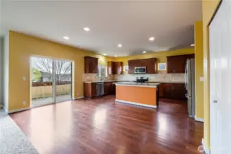 Gormet kitchen and dining area