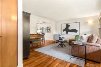 Come in through the French doors, and relax in the large living room!