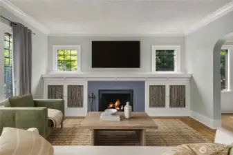 Formal Living Room with hardwood floros