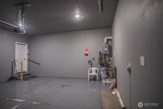 Garage. On demand water heater