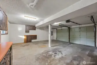 Over-sized 2 Car Garage with Storage Space