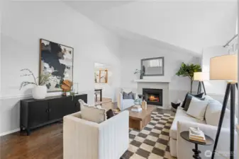 The interior paint and fireplace surround was refreshed during the seller's ownership.