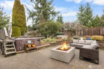 The hot tub and firepit will convey to the new owners.