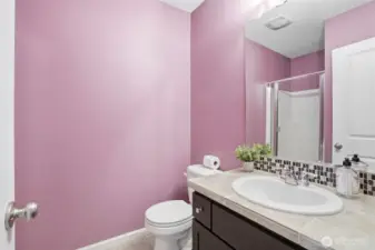 Main level bathroom, shower