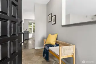 Distinctive slate floor entry