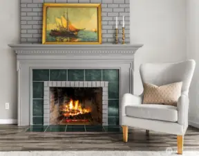 2 fireplaces, this one is wood burning