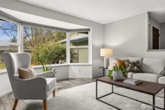 Bay window with view to front offers abundant natural light