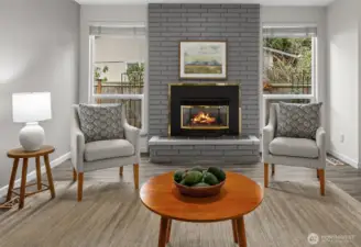 Second fireplace is gas