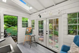 Studio space showing French Doors