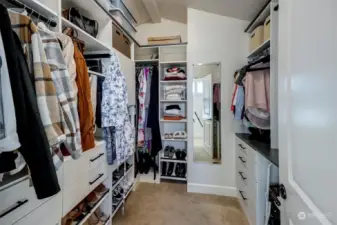 Custom closets in the Primary Bedroom