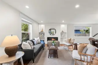 Living room with cozy gas fireplace