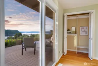 Sliding doors to get fresh air as you start your day.