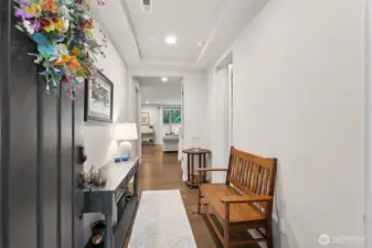 Plenty of space in entry for decorating